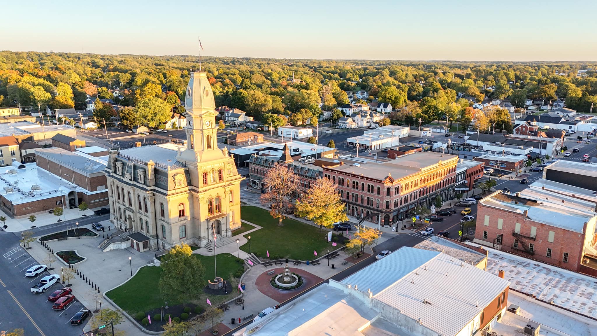 Aerial photo of Bellefontaine, Ohio